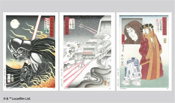 Ukiyo-e Star Wars stamps